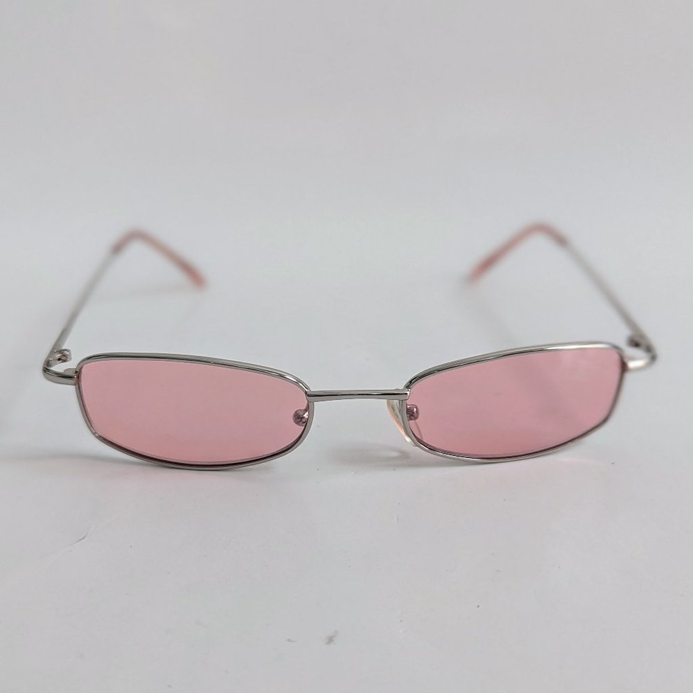 NWT Vintage 90's Lady Fashion Rectangle Metal Sunglasses (S.Silver)